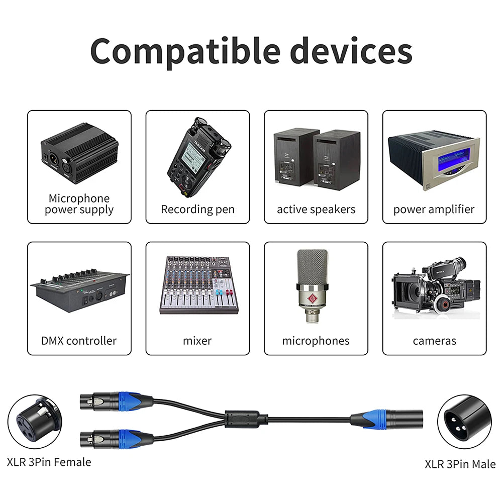 Audio Microphone Cable Adapter for Mixer