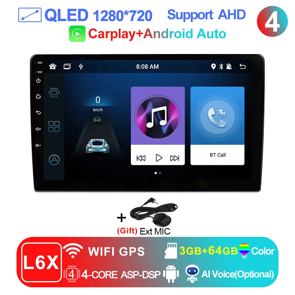 9 inch Wireless Carplay 2din Android 15 Car Radio and Multimedia Video Player