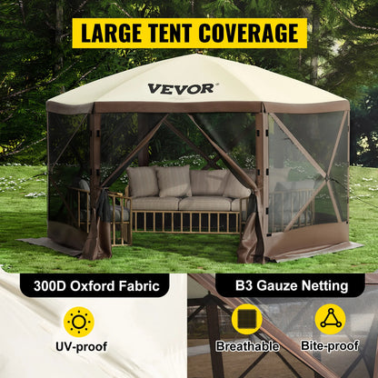 Pop-up Camping Gazebo Shelter 6 Sided 12' x 12' / 10' x 10' Sun Shade Tents & Canopies Camping & Hiking
