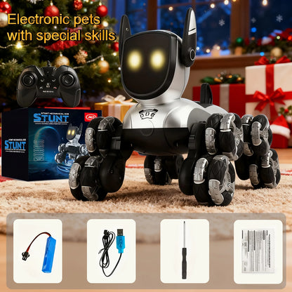 New Smart RC Robot Dog-2.4GHz Wireless, Realistic Pet Interaction, Music & Lights. Perfect Birthday/Christmas Gift for Kids 6-12