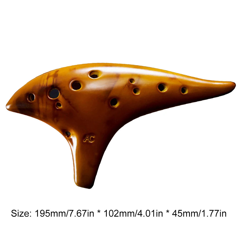 12 Hole Ocarina Ceramic Alto C Vessel Flute
