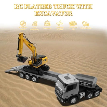 RC Semi Truck Excavator Set
