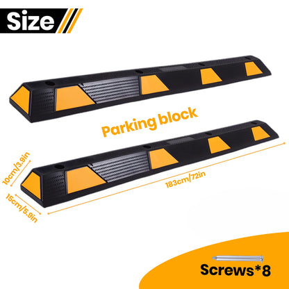 72in Car Parking Stopper W/ Yellow Reflective Stripes