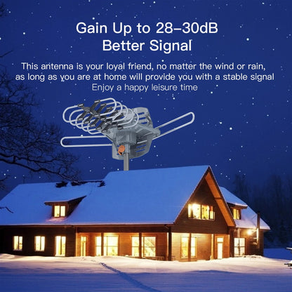 28-36dB 360° UV Dual-band Outdoor Antenna with Stand Black