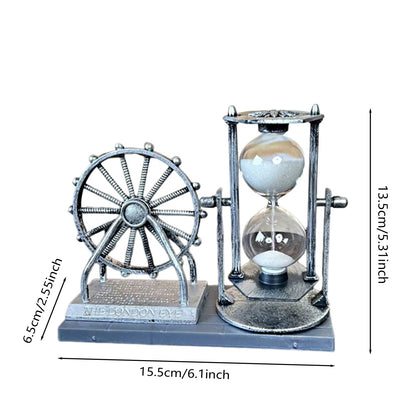 Vintage Ferris Wheel Statue With Hourglass Sand Clock
