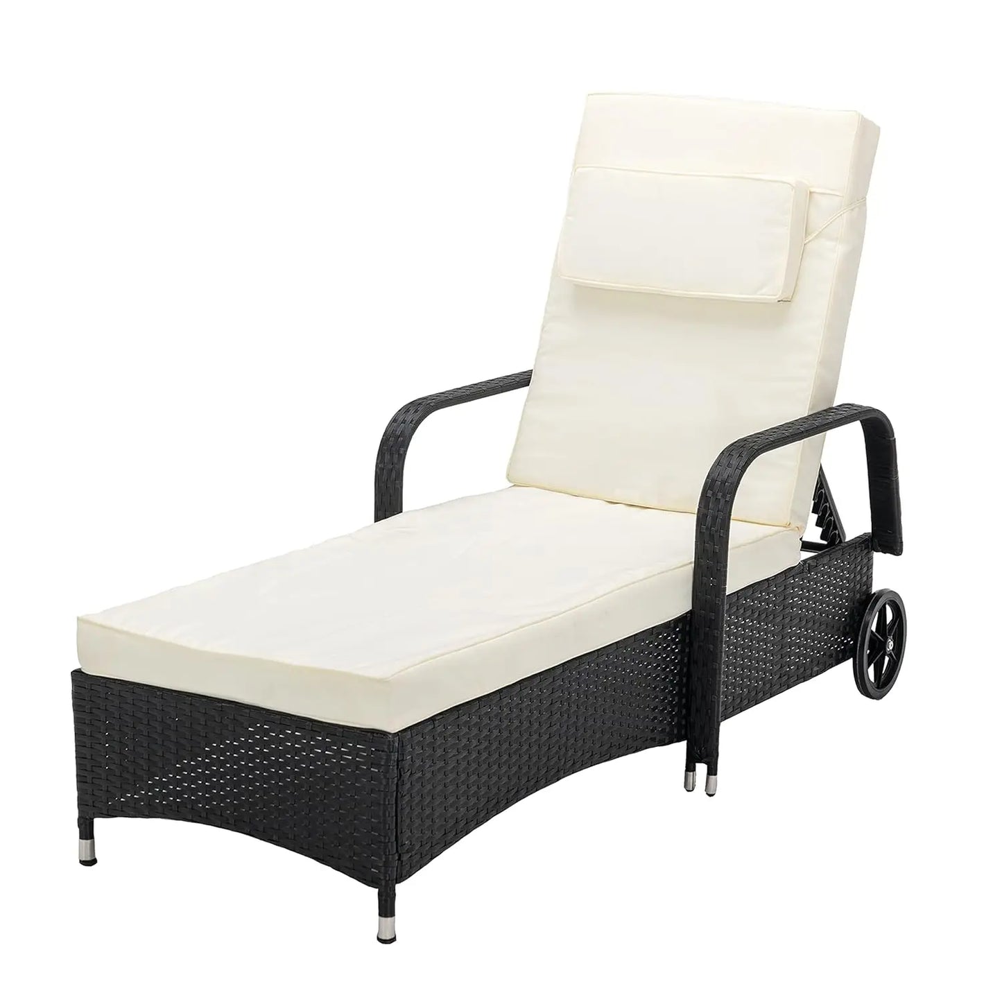 Rattan Sun Lounger Bed Recliner, Outdoor Patio Furniture, Garden Chair, Customized