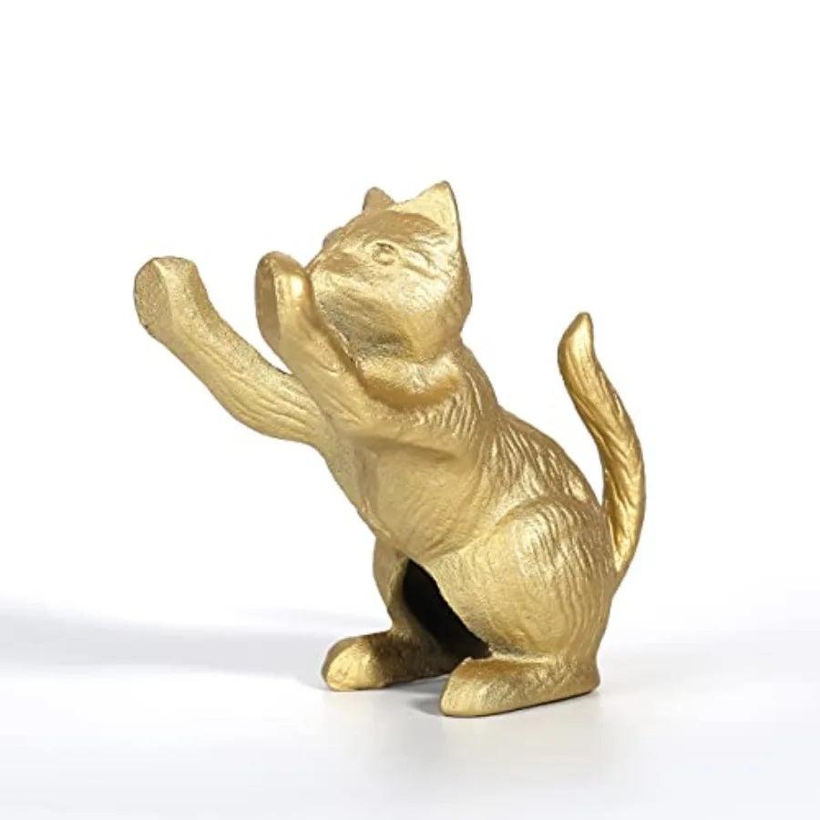 Heavy Duty Cast Iron Lucky Cat Bookend Shelf Décor