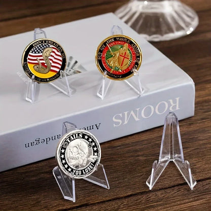 12Pcs Acrylic Display Stand for Pokemon/Baseball Card or Commemorative Challenge Coins