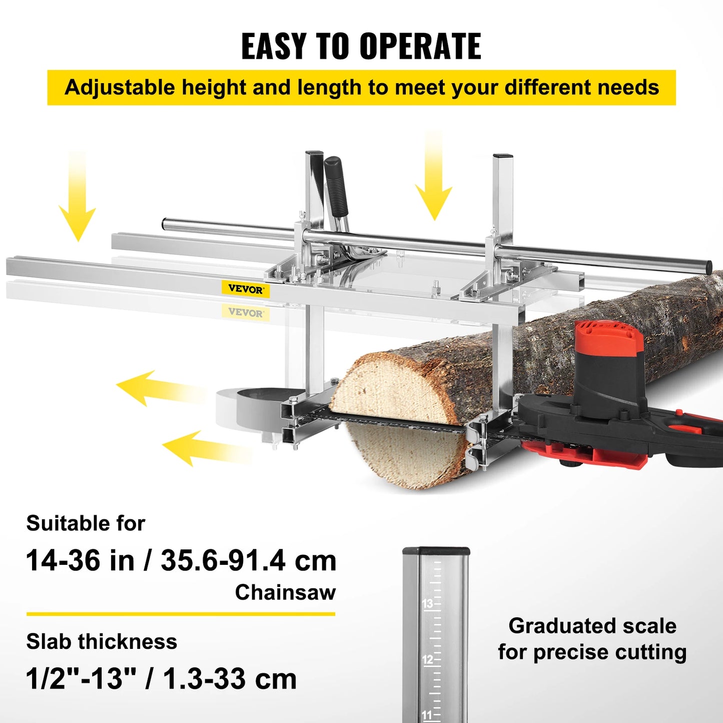 Portable Chainsaw Mill in 24, 36, or 48 In