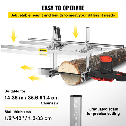 Portable Chainsaw Mill in 24, 36, or 48 In