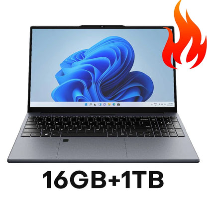 15.6" Ultra Slim Intel Core i7 6500U Laptop Computer Windows 11 16GB DDR4 1TB SSD Notebook PC Fingerprint Unlock