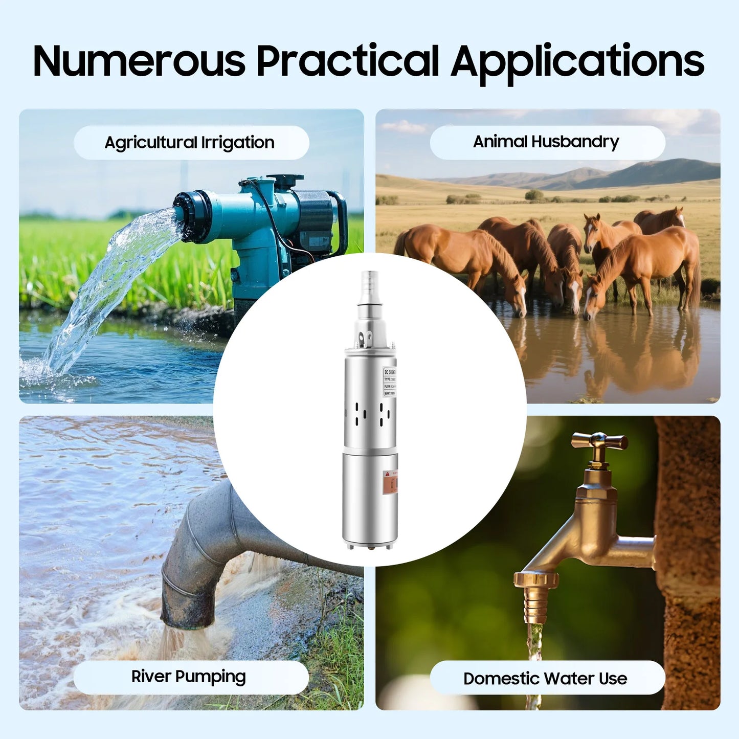 12/24V Solar Submersible Water Pump