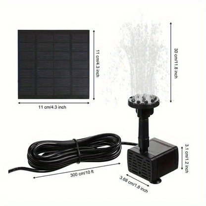Solar Fountain with 6 Nozzles - 1.4W Solar Panel Floating Water Pump for Bird Baths, Pools, Garden