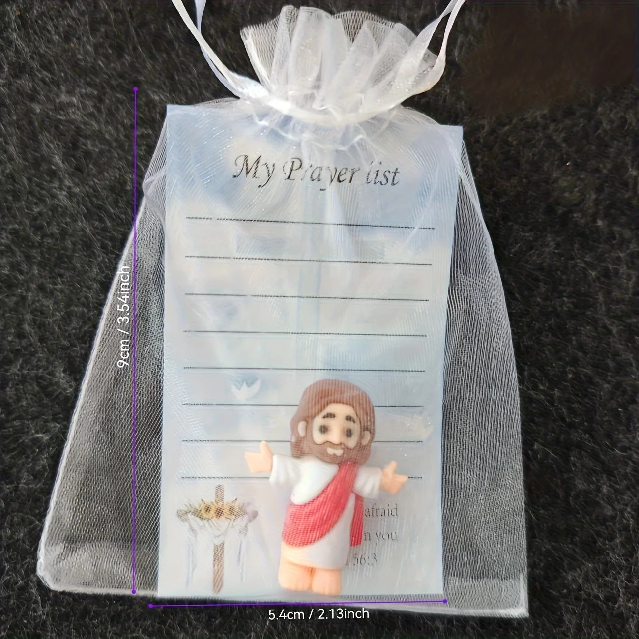 30pc mini Jesus statue & prayer card pack. "My Lord My God My Savior" keepsake.
