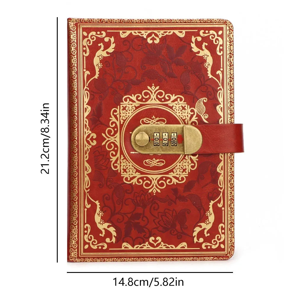 A5 Retro Digital Password Notebook Journal with Lock