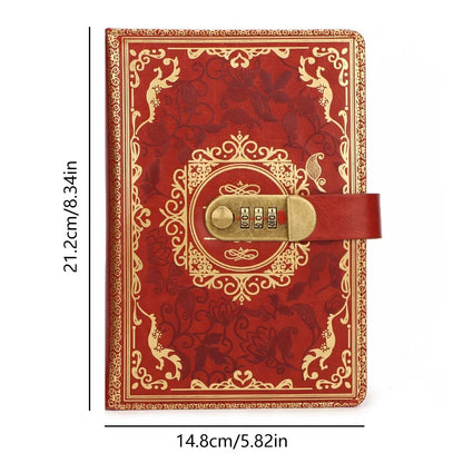 A5 Retro Digital Password Notebook Journal with Lock