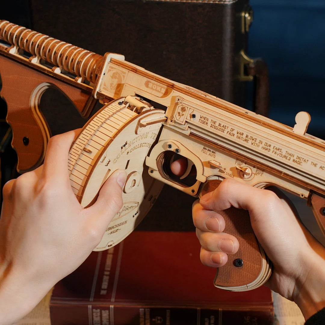 Thompson Submachine Gun 3D Wooden Puzzle for Adults and Teens