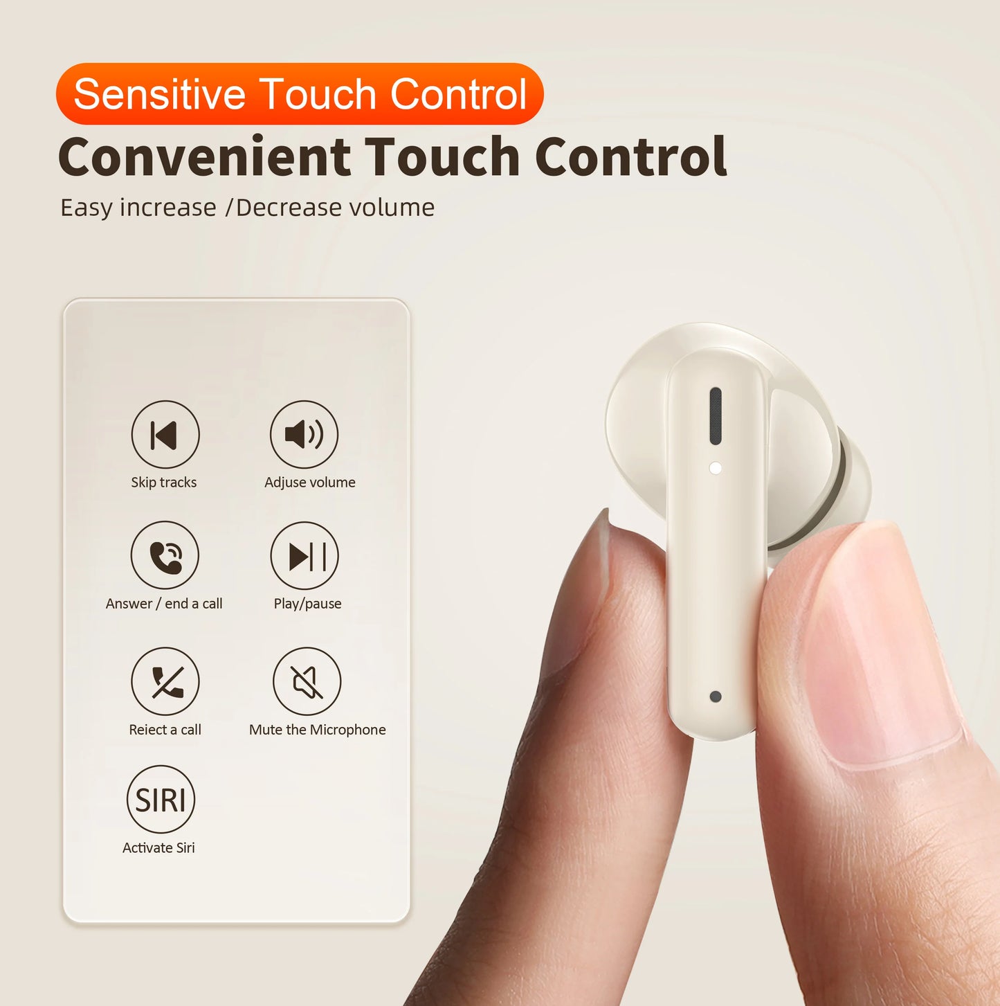 Wireless Bluetooth 5.3, HD Microphone, HIFI Earphones
