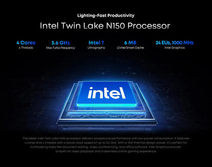 Mini-Book X 2 in 1 Laptop Intel N150(up to 3.6GHz) 512GB ROM 16GB LPDDR5 10.51" 1200x1920 FHD IPS Windows 11 Notebook