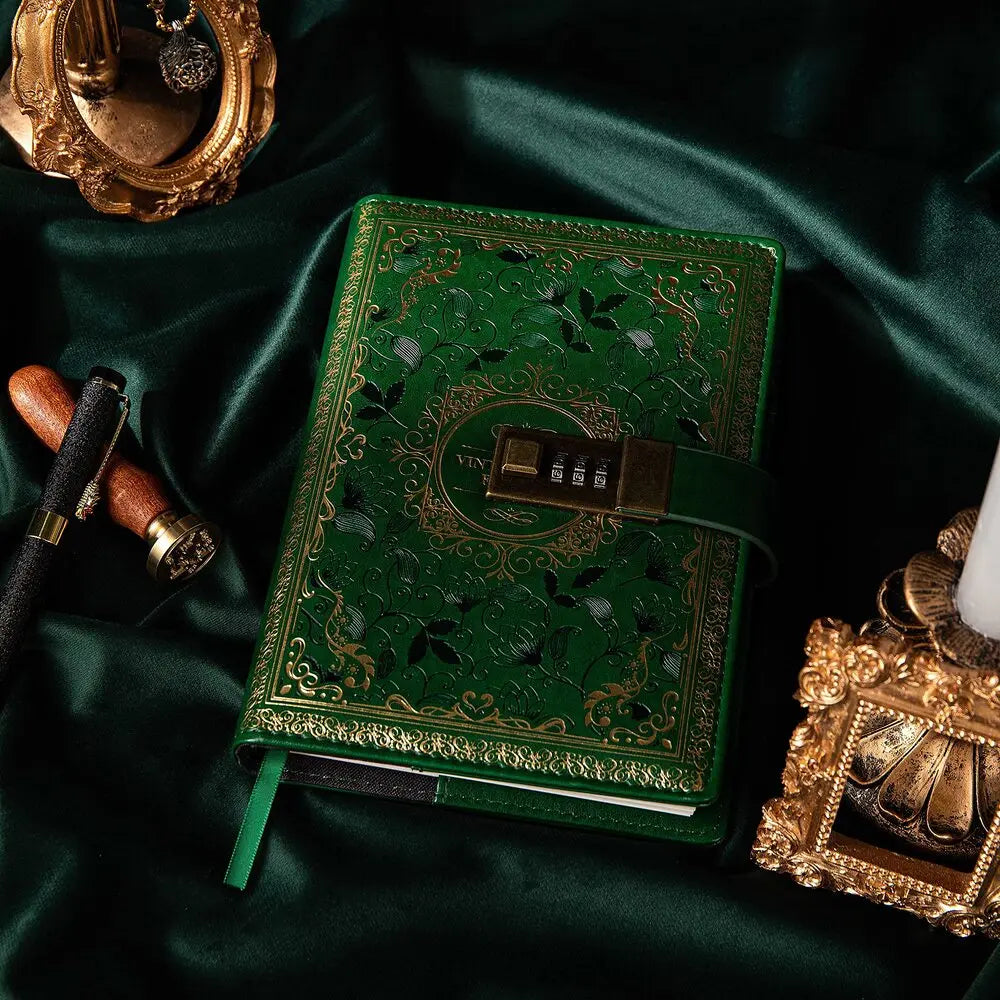A5 Retro Digital Password Notebook Journal with Lock