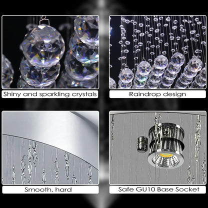 31.5'' Rectangular 6-Light Linear Crystal Chandelier for Kitchen Island