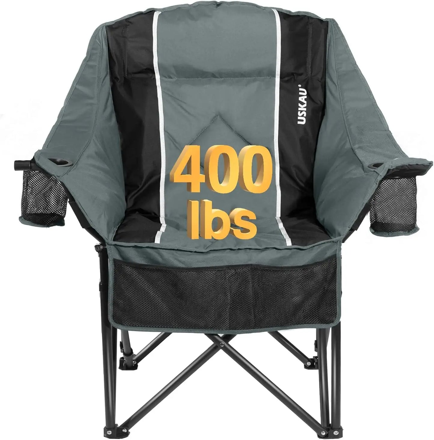Heavy Duty 400 lbs Oversized Camping Chair with Padded Seat
