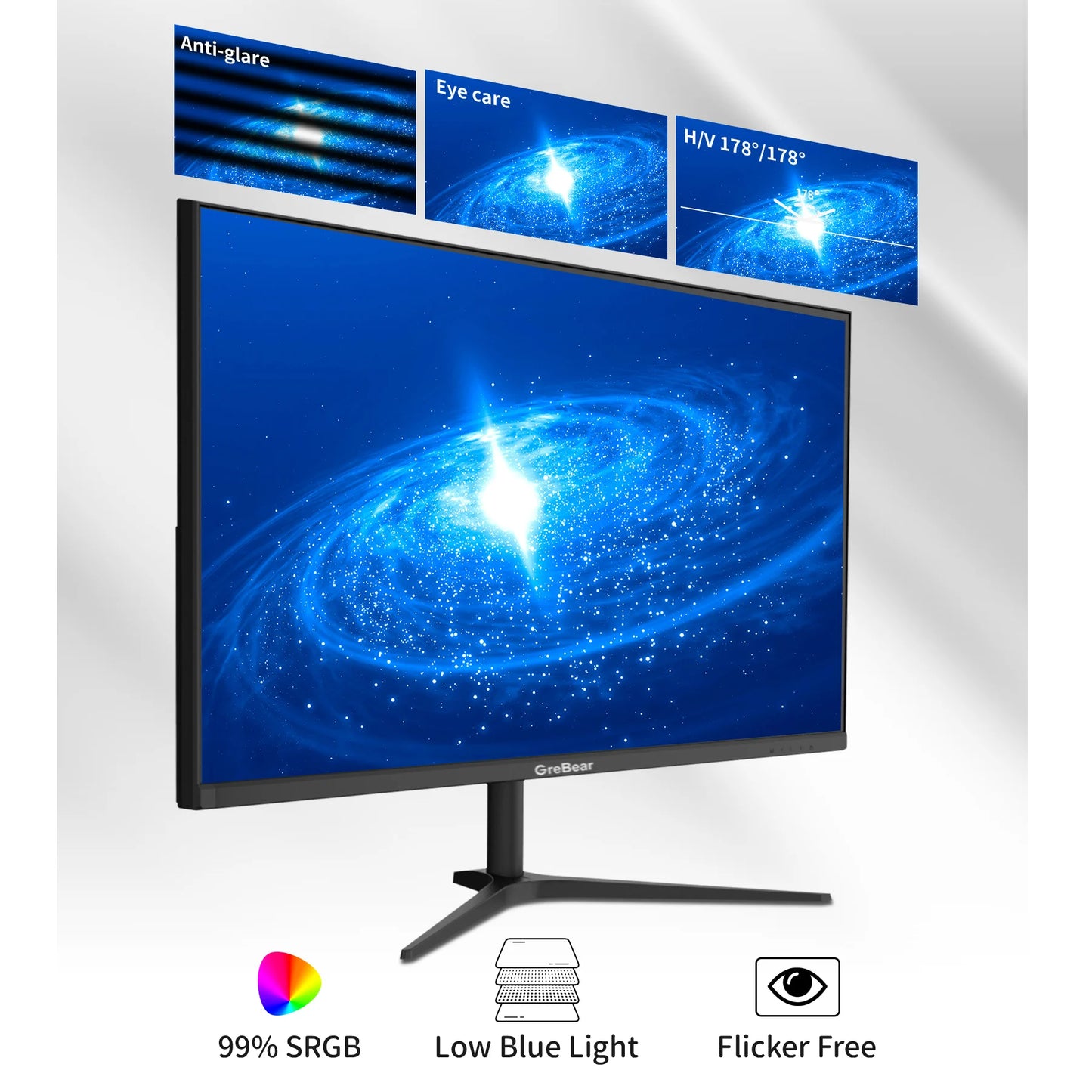 27-inch Computer Monitor IPS Panel PC Monitors FHD 1080p 75Hz LED Display Home Office Desktop Screen, HDMI, VGA
