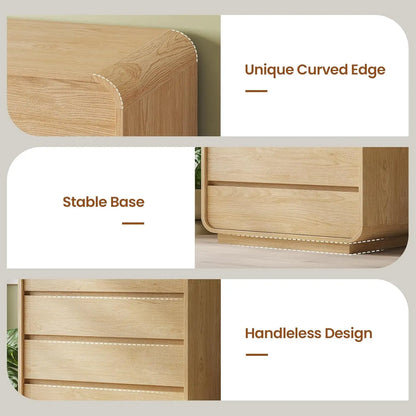 Tall Dresser for Bedroom, 5 Drawer Vertical Dresser w/Curved Profile Design