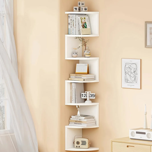 7-Tier Rustic Wall-Mounted Corner Shelf Suitable for Living Room, Bedroom, Kitchen