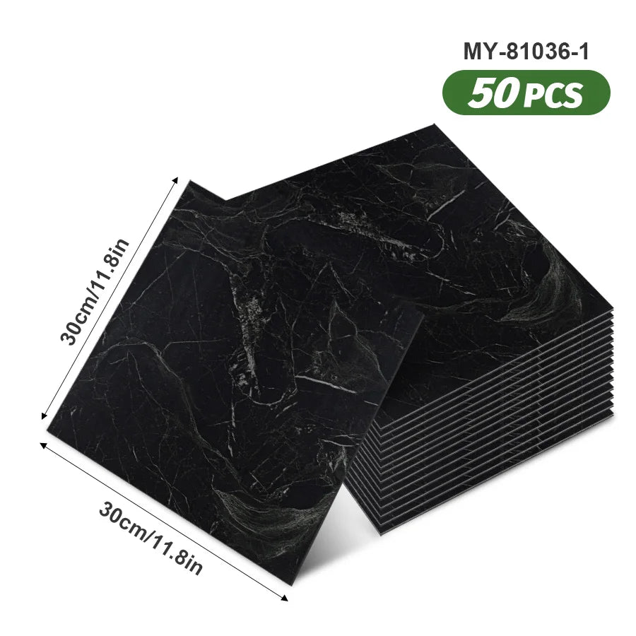 50pcs SXP Floor and Wall Tiles Peel and Stick 11.81x11.81in Self-Adhesive Applies to any Indoor Surface