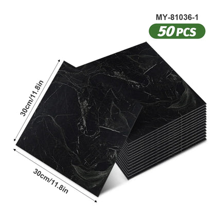 50pcs SXP Floor and Wall Tiles Peel and Stick 11.81x11.81in Self-Adhesive Applies to any Indoor Surface