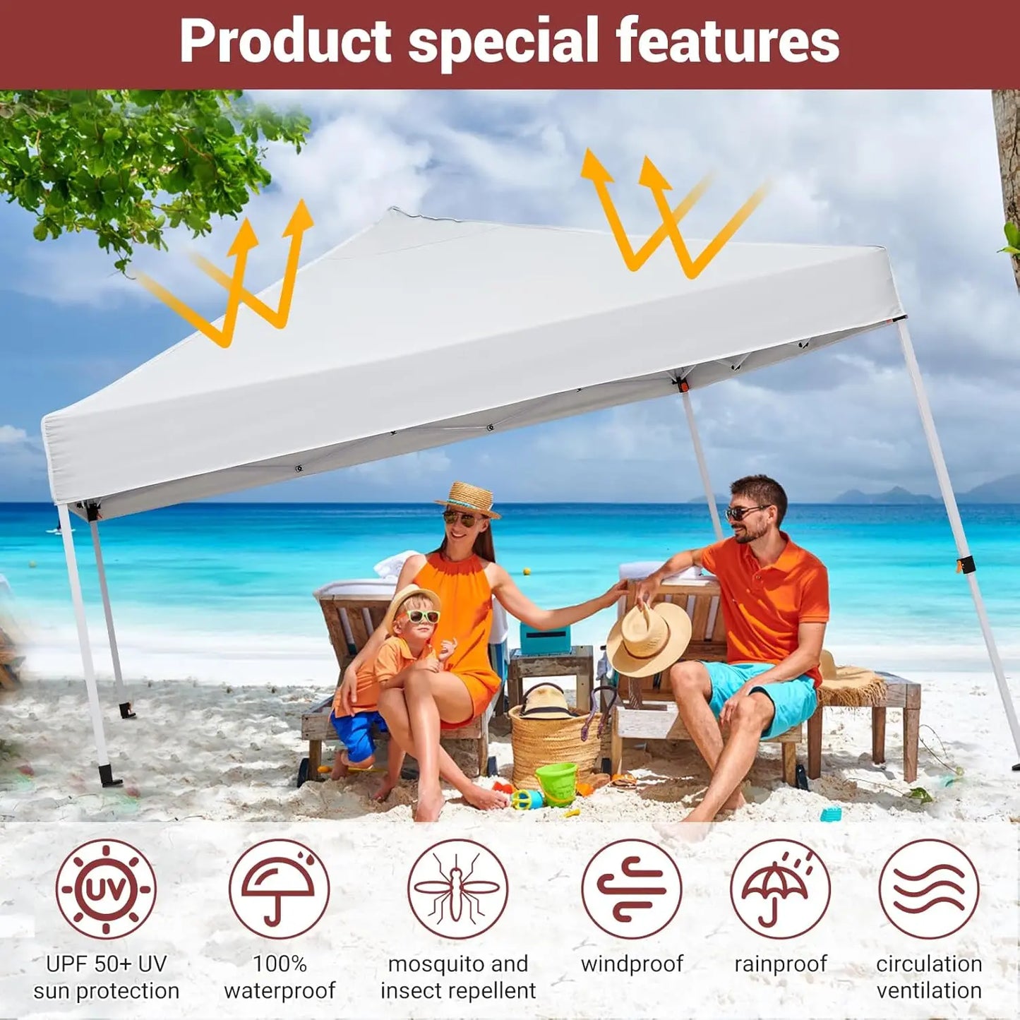 10x10 ft. Pop-Up Canopy Tent with Mesh Walls – Waterproof & UV-Block Shade Shelter