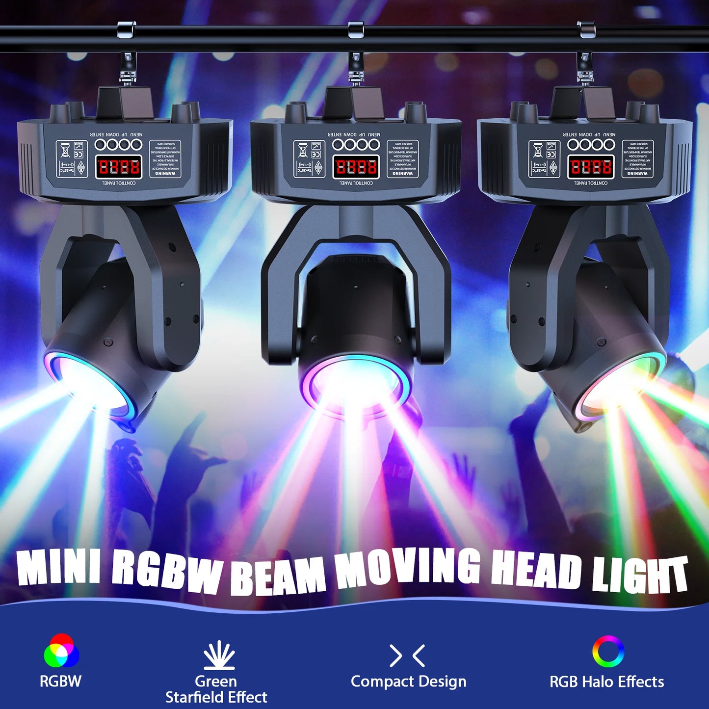 Mini 30W Spot Beam Moving Head Light LED 4IN1 RGBW Effect Strobe