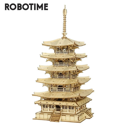 275pcs DIY 3D Five-storied Pagoda Wooden Puzzle
