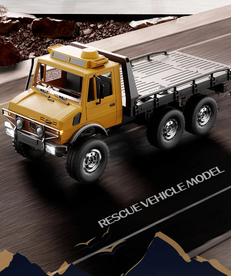 RC Truck 6WD Off-road Remote Control Transport/Rescue Truck - 1/18 Scale 2.4G High Speed Climbing Truck