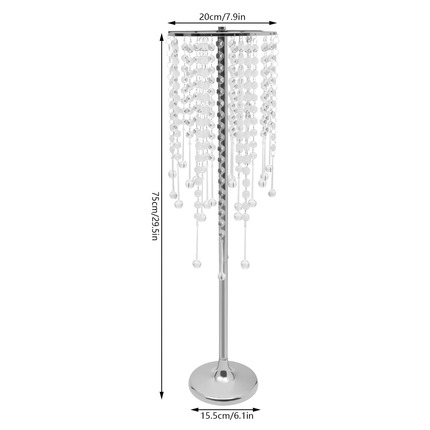 10 Pieces Crystal Silver Flower Stand Large Flower Stand Wedding Decor Table Centerpieces Home Decor 75cm Height