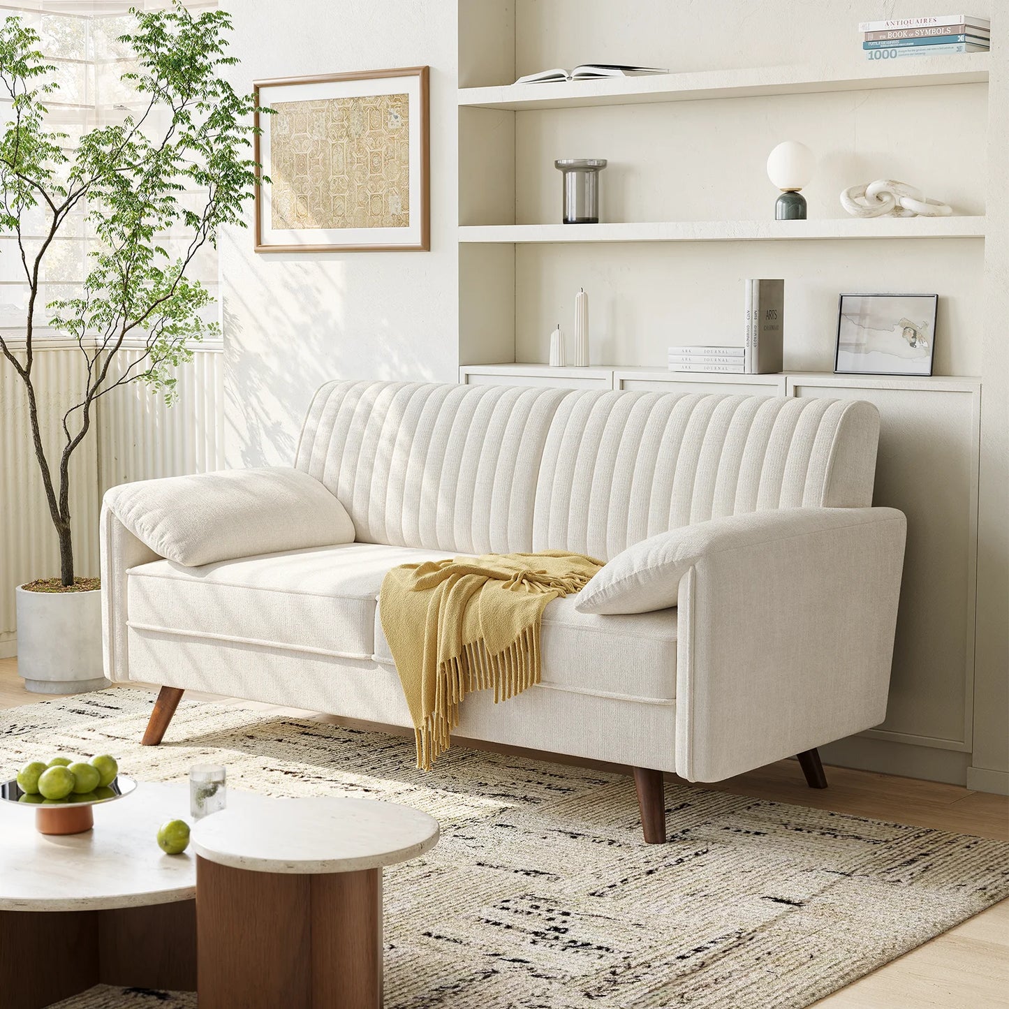 64.5" Loveseat Sofa, Chenille Covered Loveseat for Living Room and Small Spaces