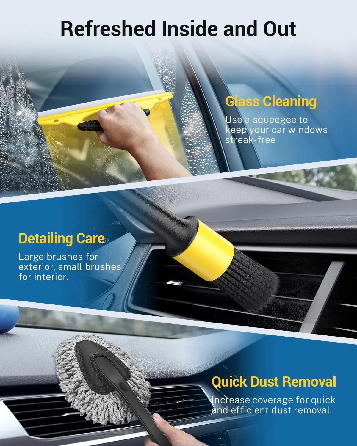 30PCS Car Detailing Kit with Drill Brush Attachments & Portable Box