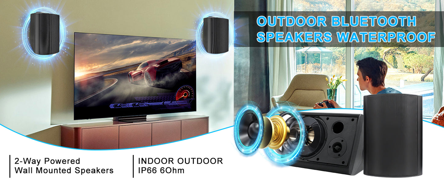 6.5 Inch Outdoor Waterproof Bluetooth Speakers